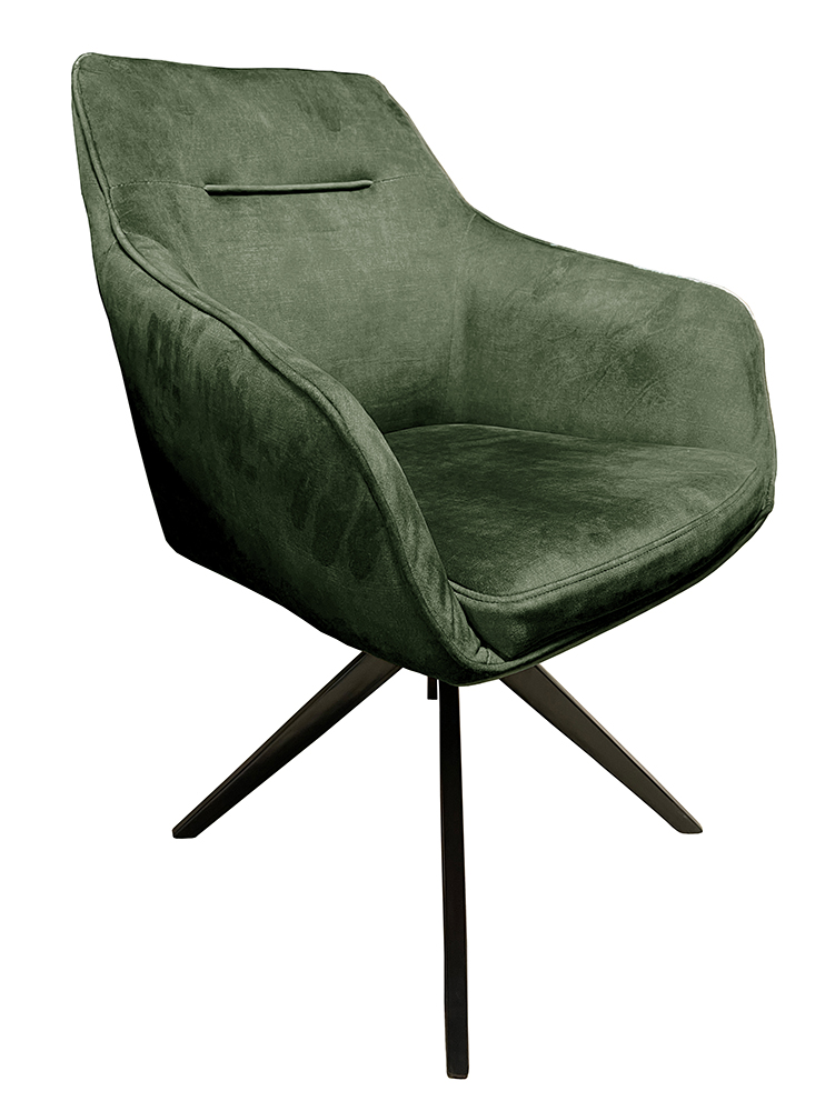 Armlehnenstuhl Jazz Velours hunter (grün) 180° drehbar Auto-Return-Funktion Metallgestell