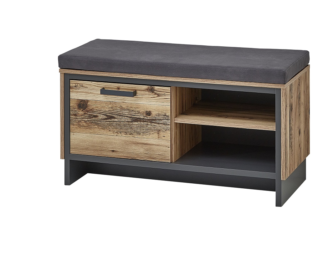 Garderobenbank Prato Garderobenschrank Bank Flur Anziehbank Sitzbank Garderobe Sitz