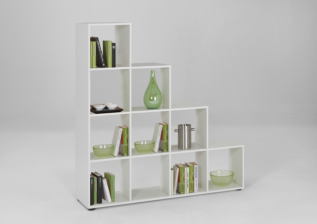 Raumteiler Mega 2 Weiß Regal Würfelregal Treppenregal MDF