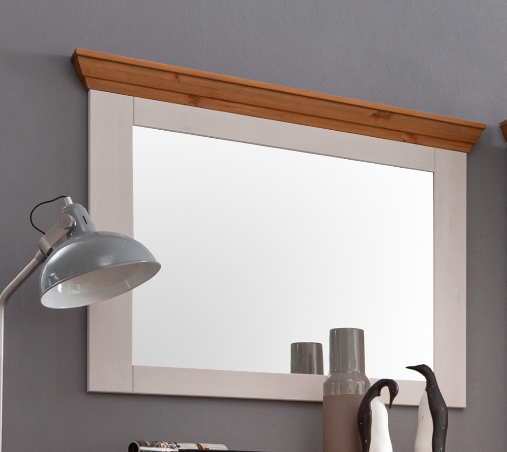 Spiegel WZ-0133 Kiefer massiv Weiß Eiche Wandspiegel Garderobenspiegel Flur