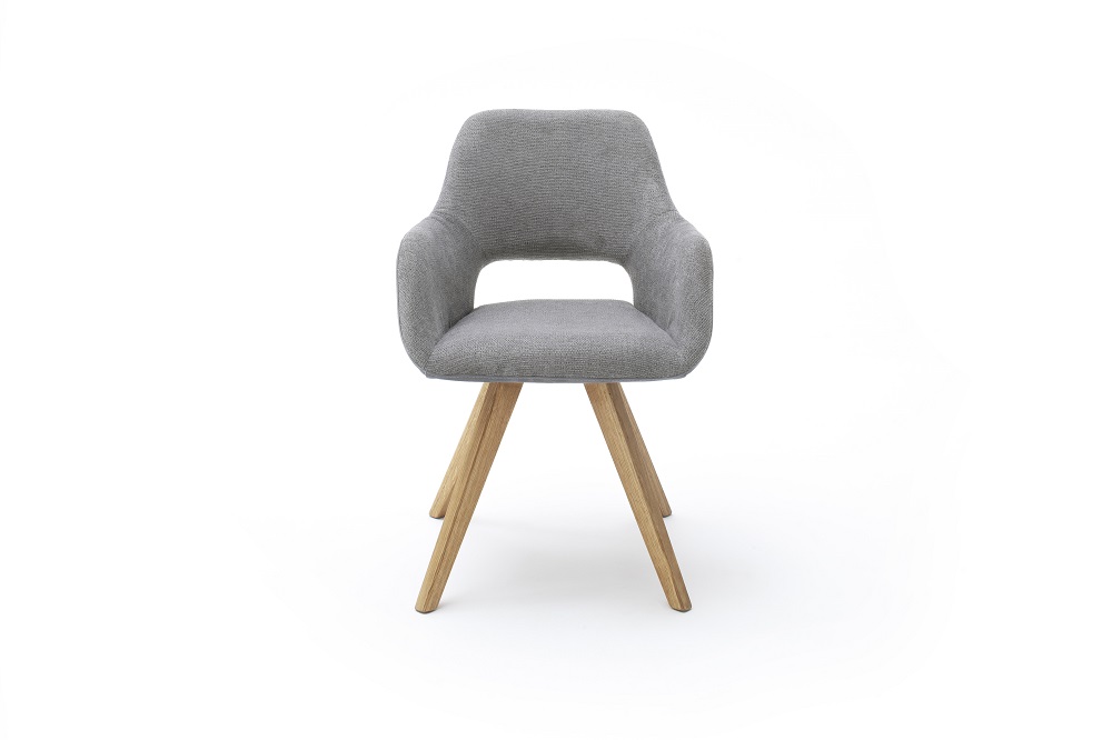 Armlehnstuhl Asella Lichtgrau Stuhl 4-Fuß Stuhl Lehnstuhl Esszimmerstuhl Küchenstuhl