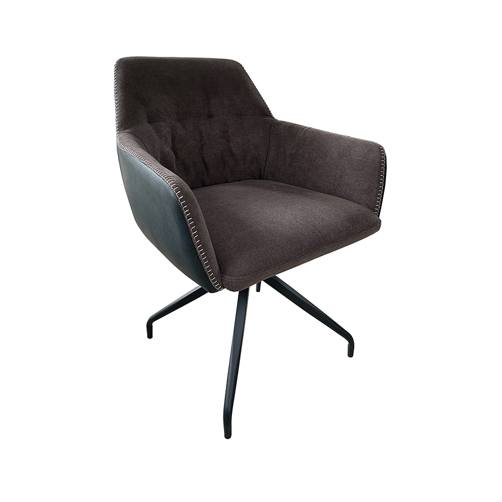 Armlehnenstuhl JD7819 braun schwarz 180° drehbar 4-Fuß-Gestell Komfort