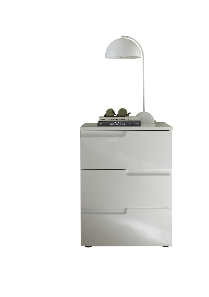 Nachtkommode Spice Weiß hochglanz NaKo Kommode Nachtschrank Nachttisch