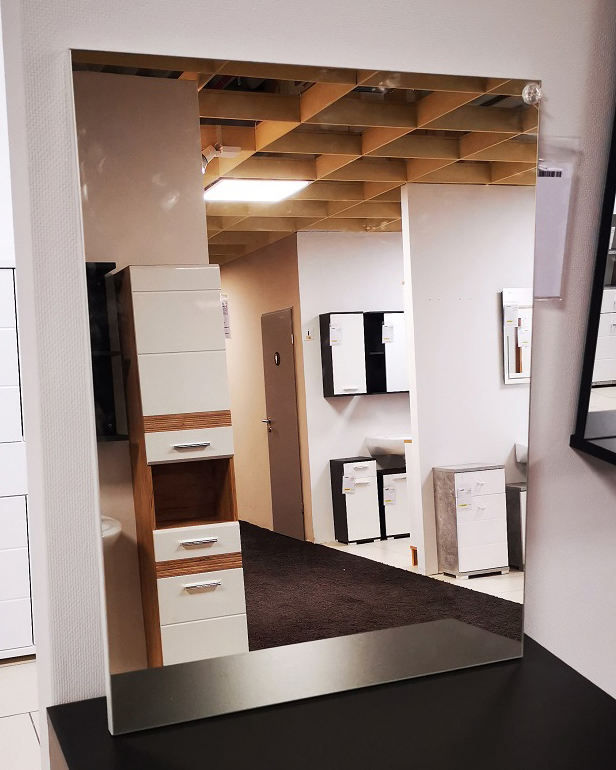 Badspiegel Denver 66x51 cm Korpus weiß Spiegel Gäste WC Wandspiegel