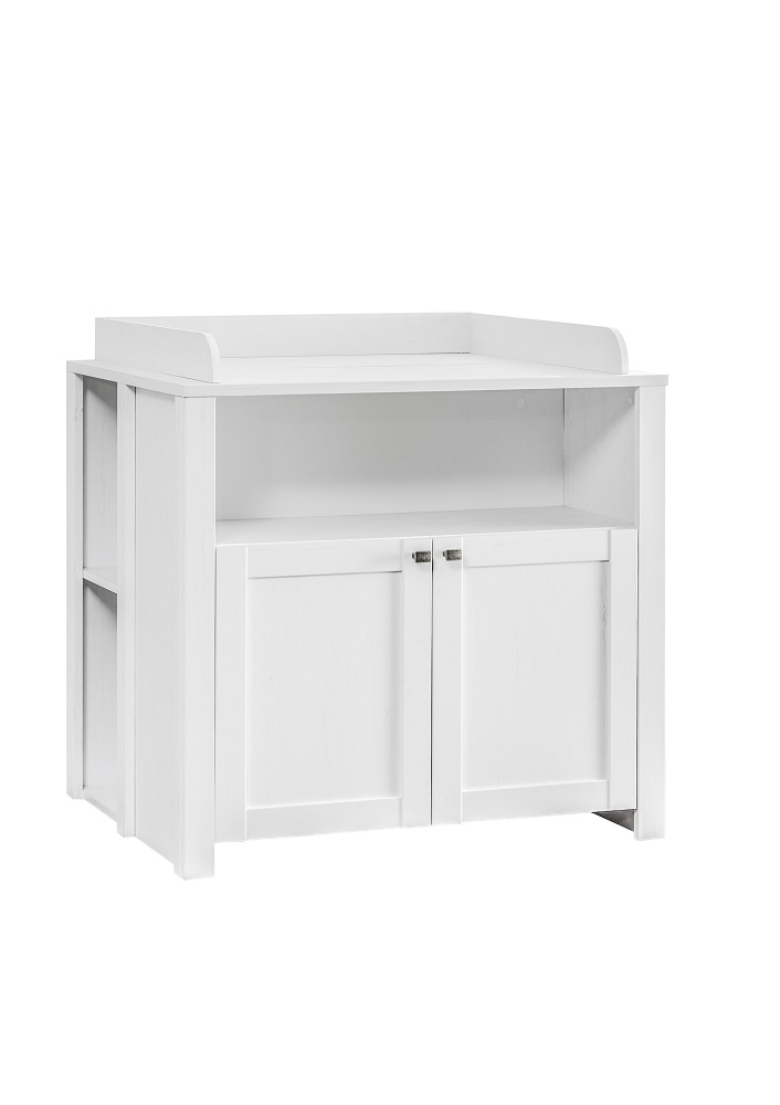 Wickelkommode Luisa Weiß Anderson Pine Nb. inkl. Wickelaufsatz 2 Fächer 2 Türen