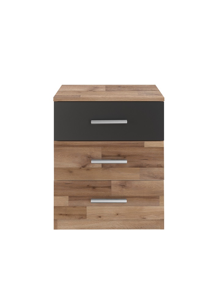 Nachtkommode Mars Montana Oak Absetzung Graphit Nachtschrank Nachttisch Nako