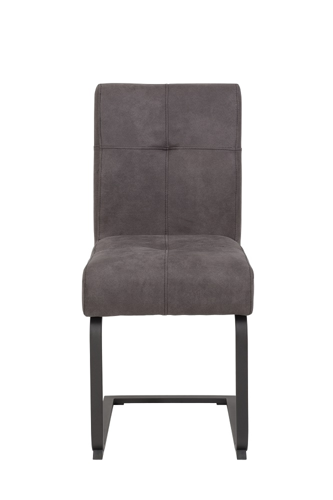 Schwingstuhl Luise Anthrazitfarben, Metallgestell in Schwarz, Esszimmerstuhl, Stuhl